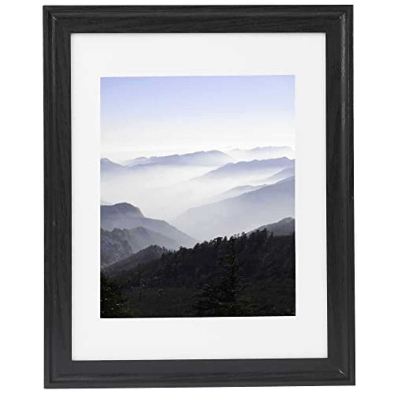 9x12 Picture Frames Display Pictures 6x8 with Mat or 9x12 without Mat Picture Frame in Black Set of 1 Displays 6x8 With Mat and 9x12 Without Mat Solid Wooden Picture Frame(FMP)